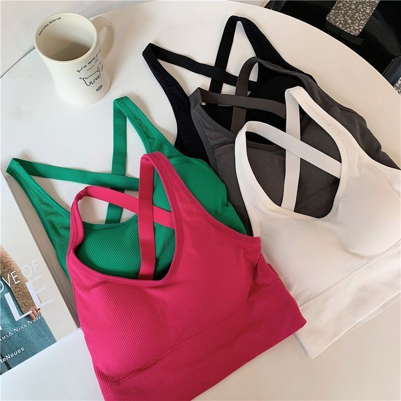 Bralette Triangle Set - Beha olahraga seksi wanita, atasan kebugaran