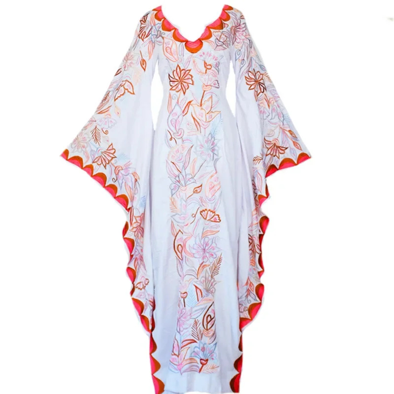 Romper Floral Print - Kostum Cosplay Abad Pertengahan Gaun Wanita