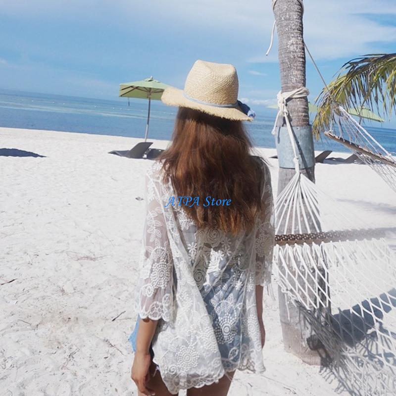 Kimono Sheer Floral - U13C Kardigan Kimono Depan Terbuka Renda