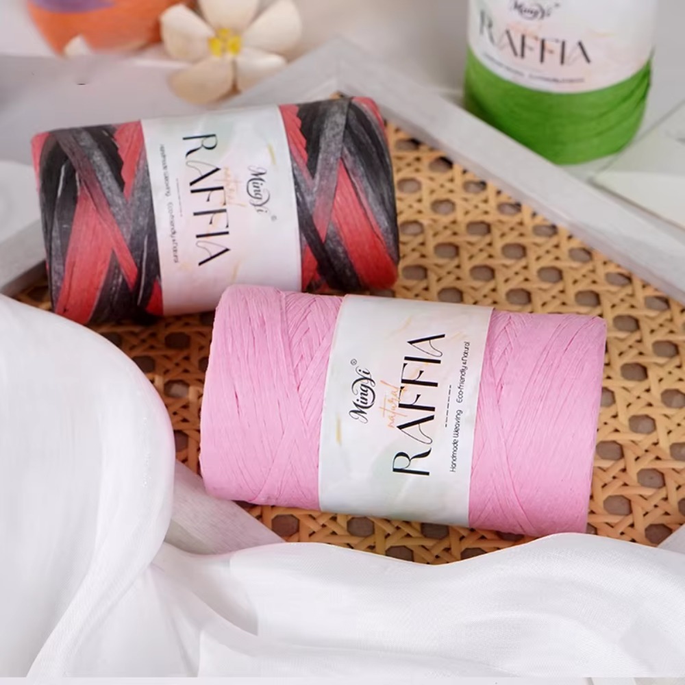 Crochet Bag Raffia - Benang Rafia Multiwarna DIY, Benang Rajut