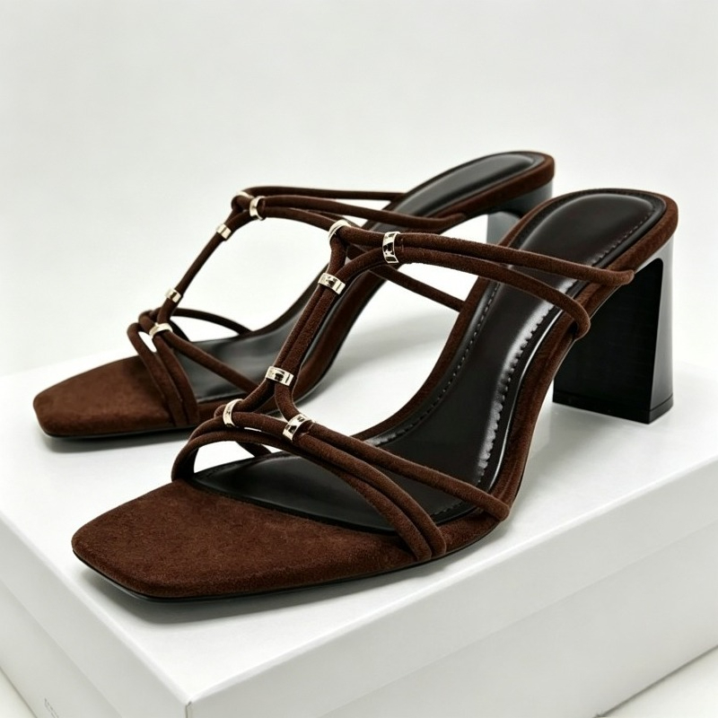 Sandal Strappy Heeled - Sandal Hak Tinggi Musim Panas untuk