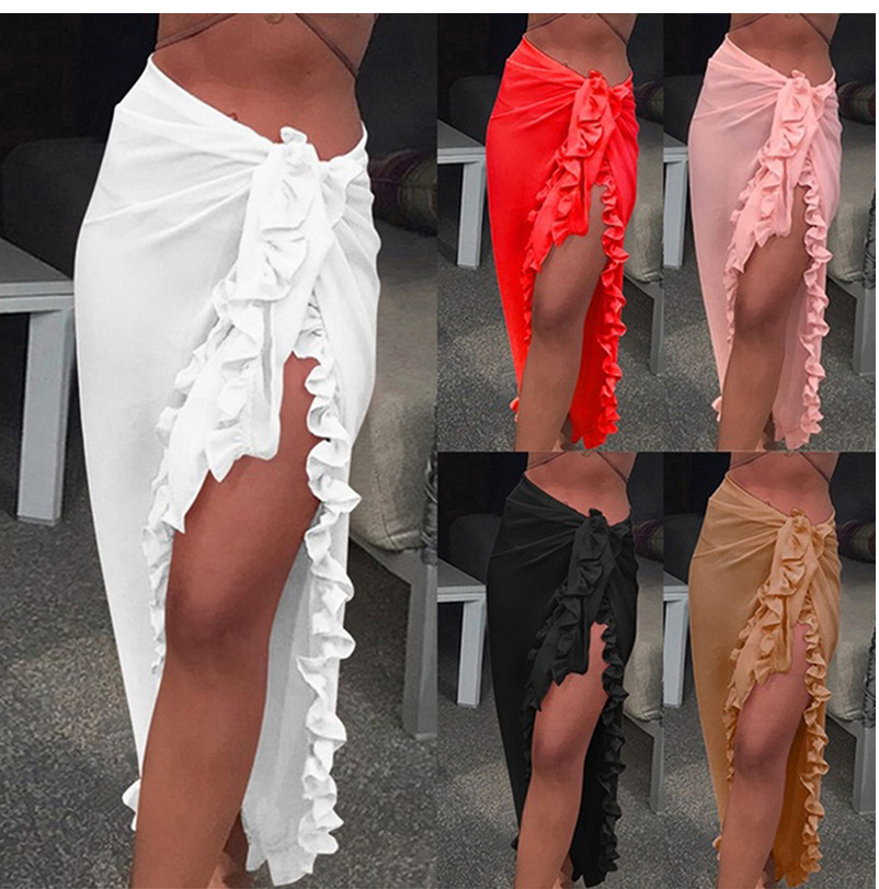 Cover Up Kaftan - Sarung Ruffle 5 warna untuk wanita
