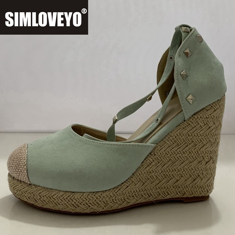 Wedge Espadrille Women - SIMLOVEYO Espadrilles Sandal Wedges Wanita Sepatu