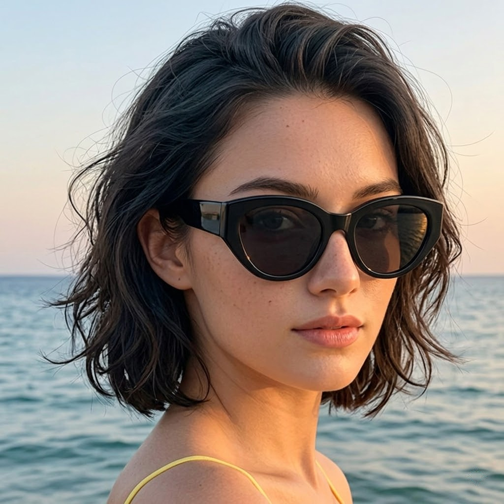 Sunglasses Cat Eye - Kacamata Hitam Terpolarisasi Cat-Eye Klasik Pria