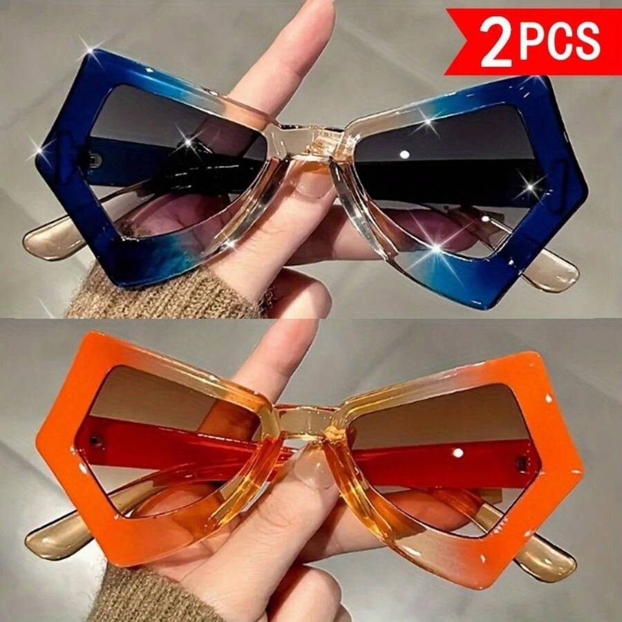 Sunglasses Cat Eye - Gaya Set Dua Bagian, Warna Tidak