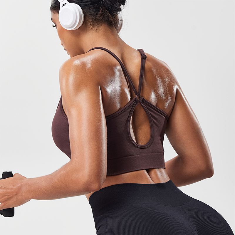 Crop Top Crochet - Sport Bra Wanita dengan Tali Belakang