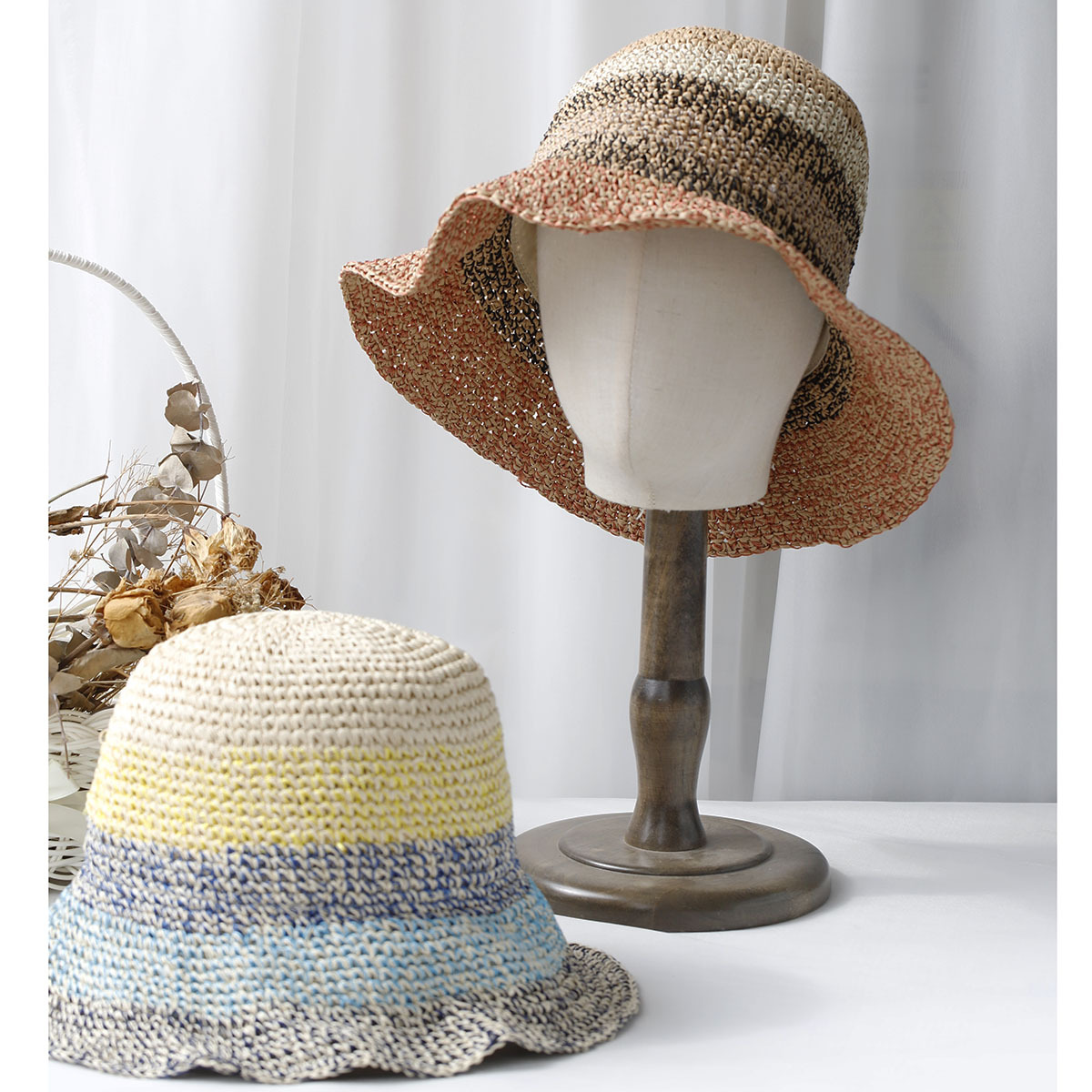 Hat Floppy Wide - Topi Jerami Lipat Kualitas Tinggi Musim