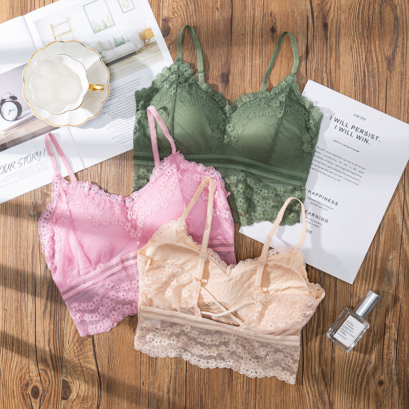 Bralette Triangle Set - Bra renda seksi 3D olahraga, Bra