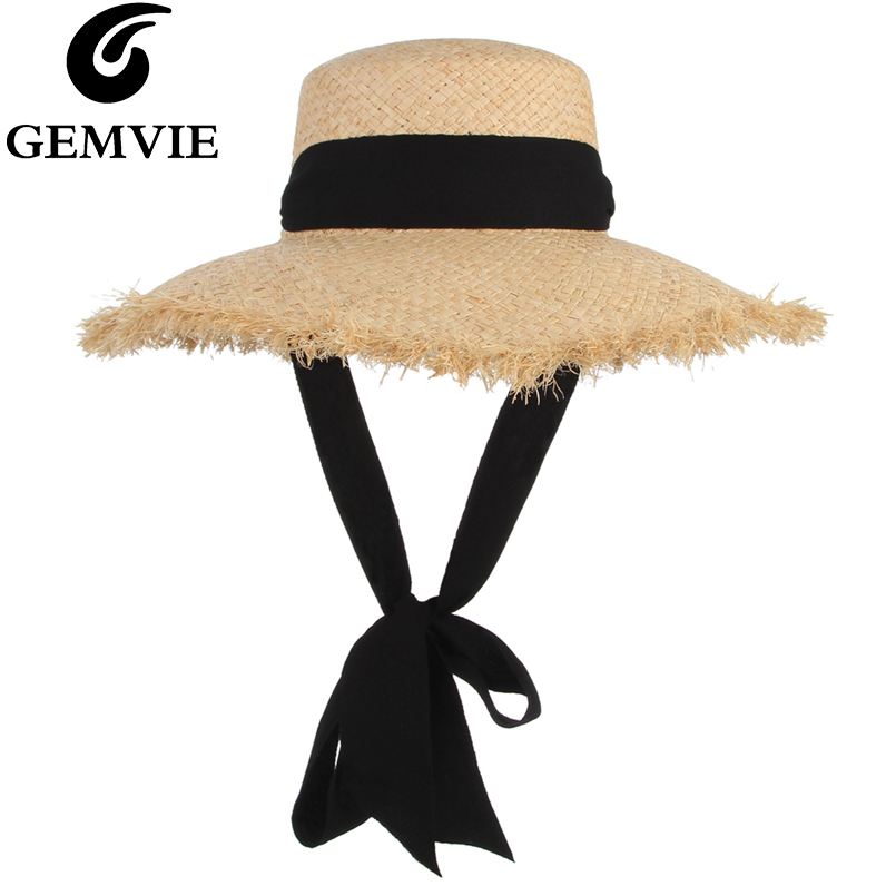 Hat Floppy Wide - Gemvie Buatan Tangan Tenun Rafia Jerami