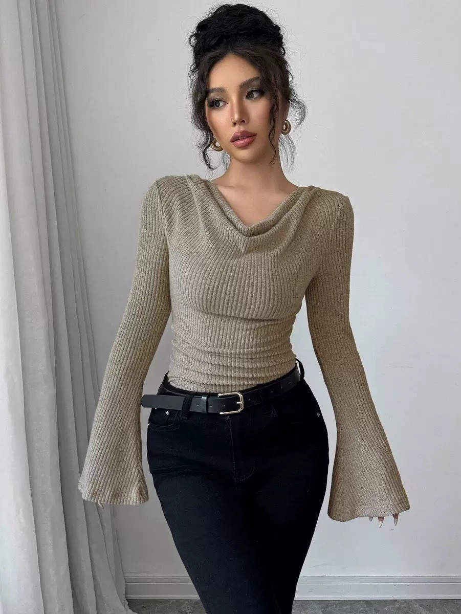 Blouse Off Shoulder - Blus Wanita Off Shoulder Kerah Cowl