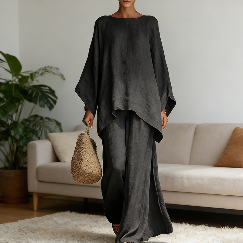 Linen Pant Wide - Setelan 2 potong Celana Panjang Linen
