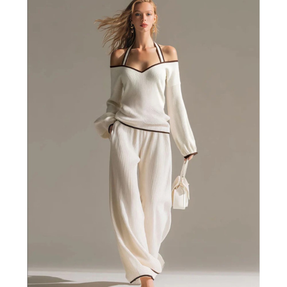Blouse Off Shoulder - Celana T-shirt Lengan Panjang Bahu Terbuka