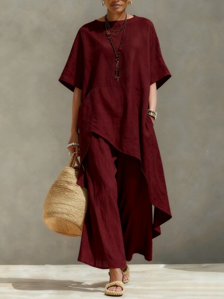 Setelan Celana Wanita Katun Li - Linen Pant Wide ulasan dan harga