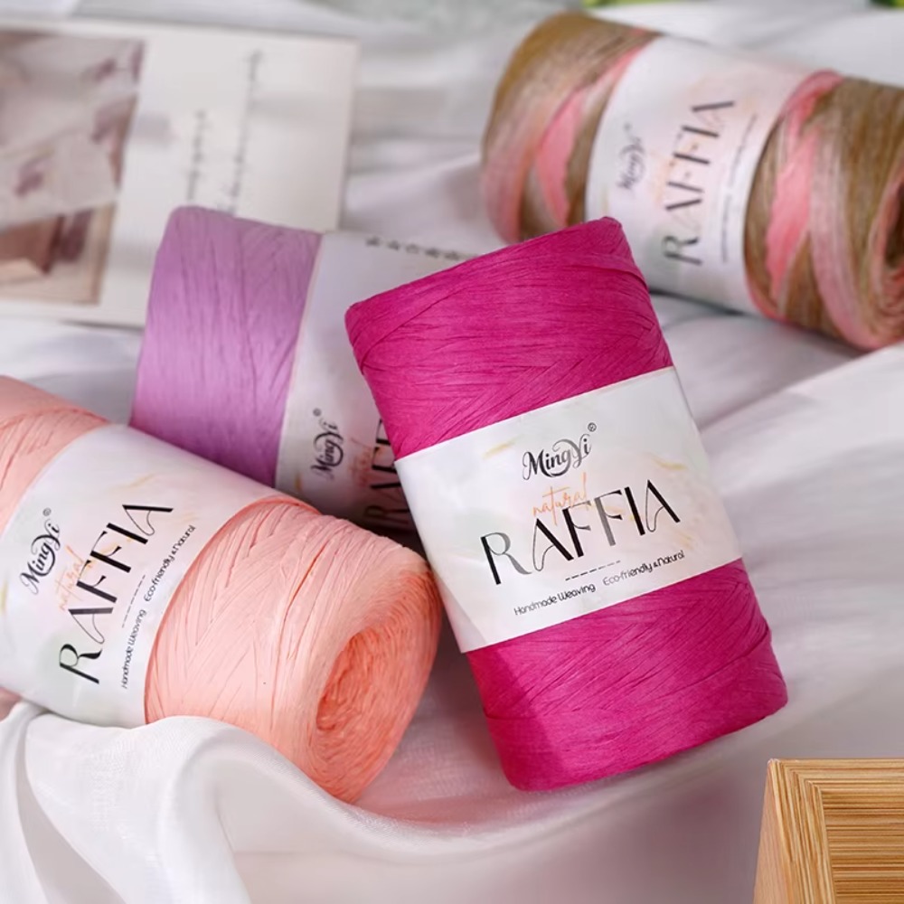Benang Rafia Multiwarna DIY, T - Crochet Bag Raffia ulasan dan harga