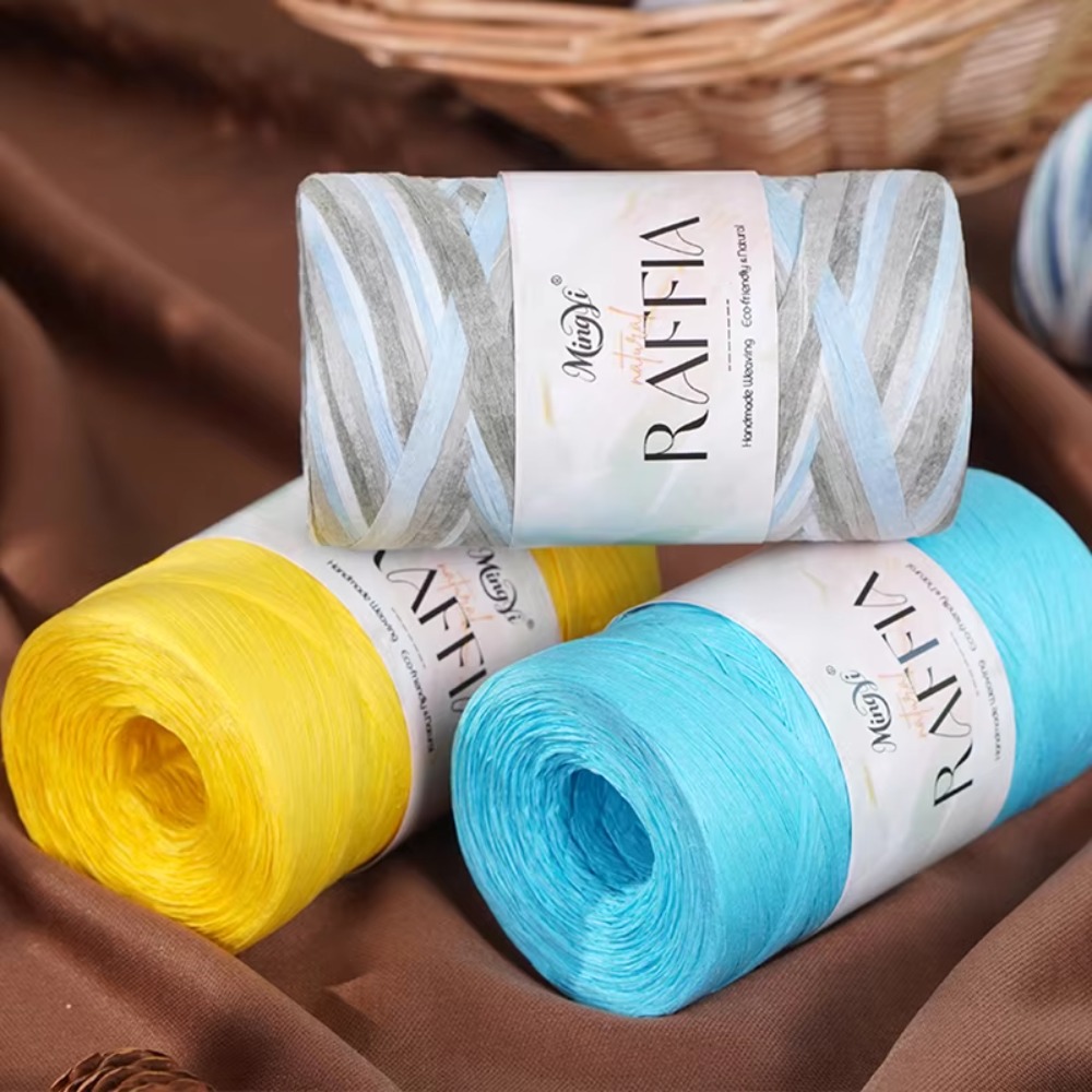 Benang Rafia Multiwarna DIY, T - Crochet Bag Raffia ulasan dan harga