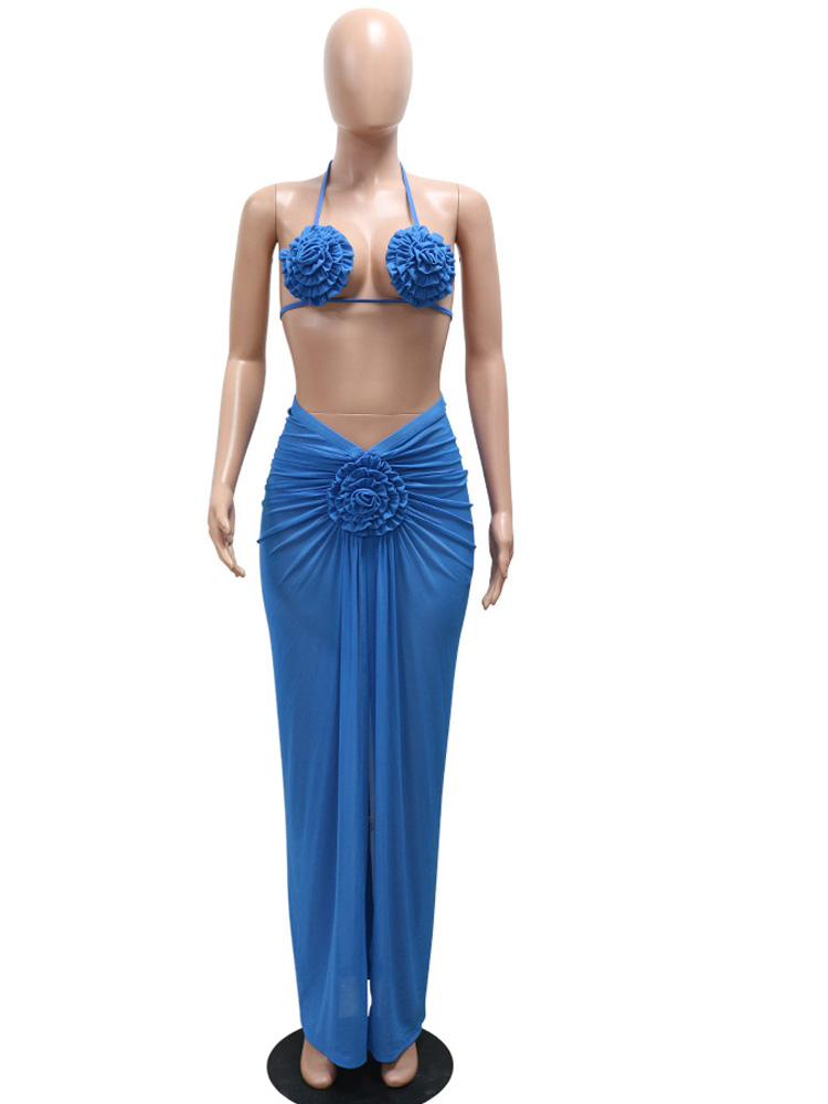 Beyprern Set Bikini Bunga 3D B - Swimsuit Bikini Ruched ulasan dan harga