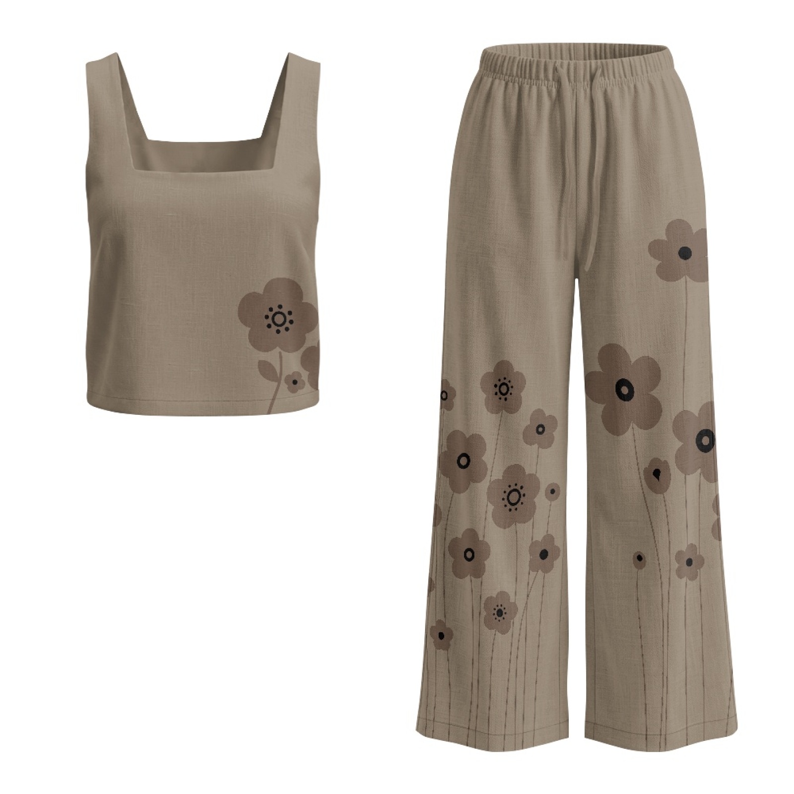 INSTANTARTS Set Rompi Linen Wa - Linen Pant Wide ulasan dan harga