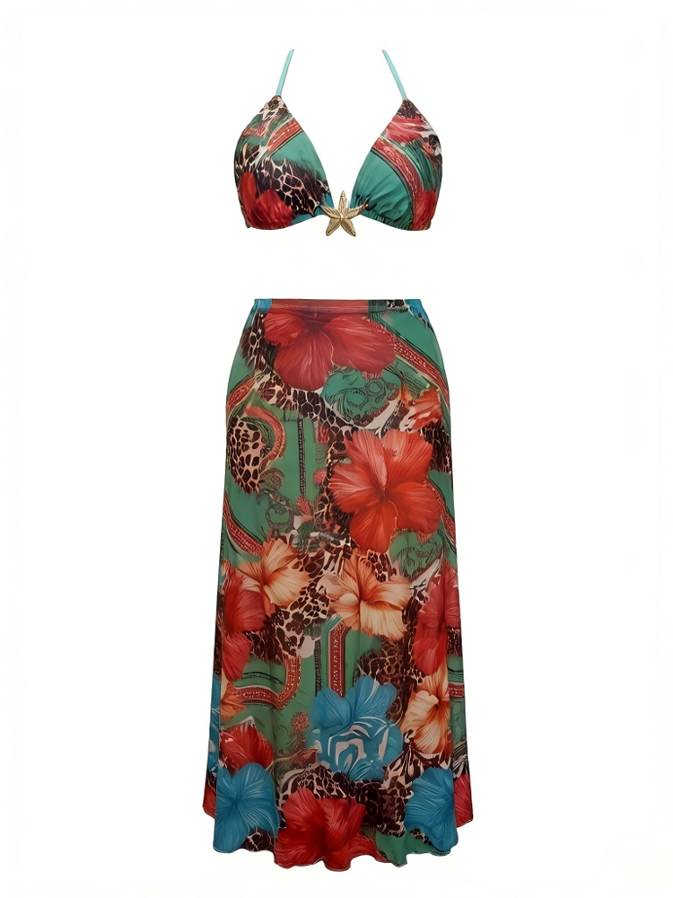 Gaun Maxi Floral Boho Musim Pa - Maxi Dress Halter ulasan dan harga