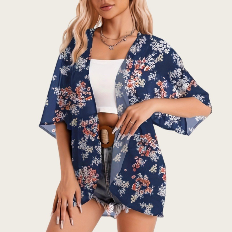 Baju Renang Wanita 2025 Kimono - Kimono Sheer Floral ulasan dan harga