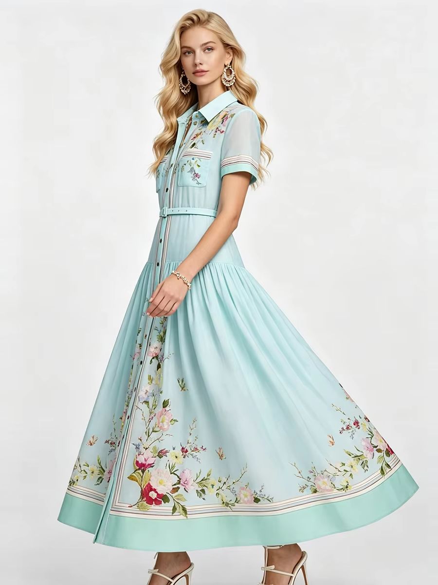 Gaun Musim Panas Bermotif Bung - Midi Skirt Floral ulasan dan harga