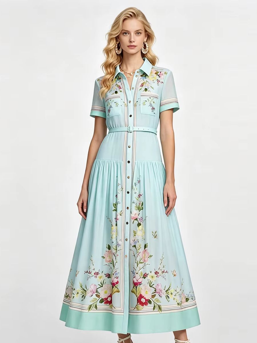 Gaun Musim Panas Bermotif Bung - Midi Skirt Floral ulasan dan harga