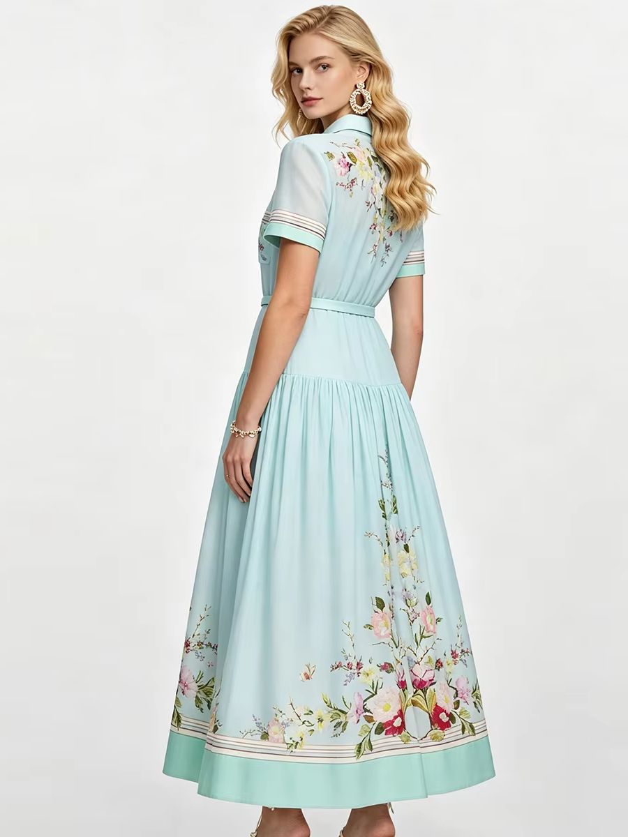 Gaun Musim Panas Bermotif Bung - Midi Skirt Floral ulasan dan harga