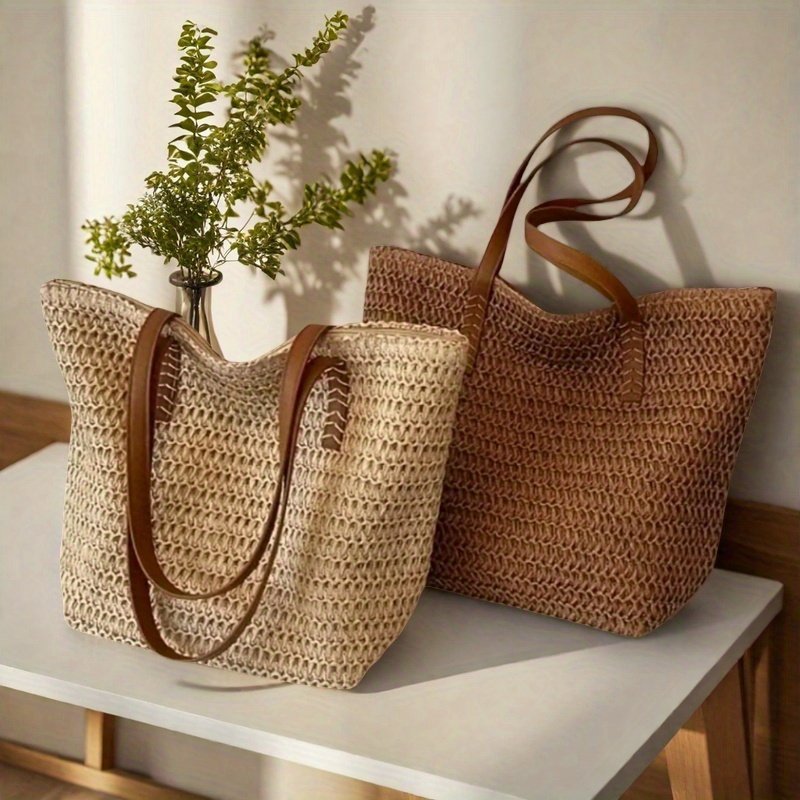 Tas Anyaman Wanita yang Modis  - Crochet Bag Raffia ulasan dan harga