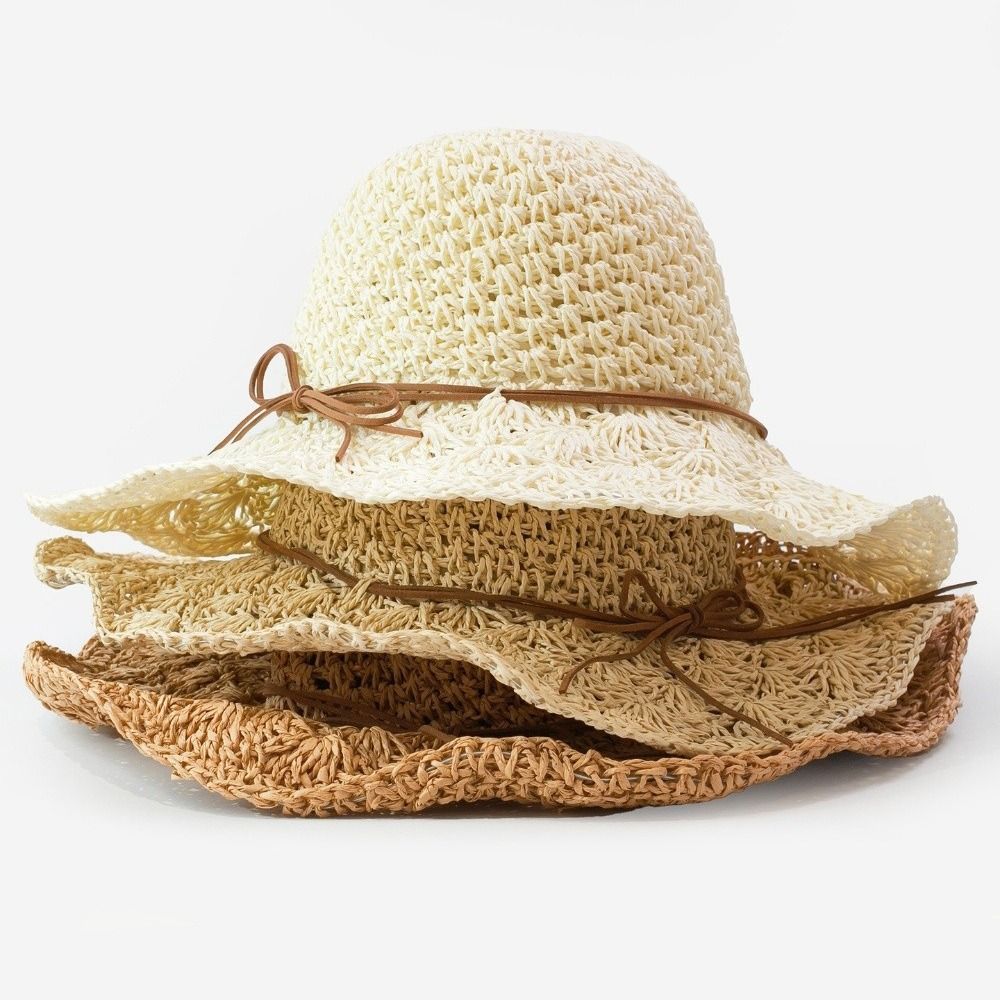 Topi Jerami Rajutan Tangan Ber - Hat Floppy Wide ulasan dan harga