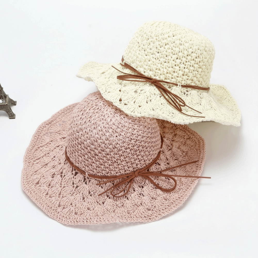 Topi Jerami Rajutan Tangan Ber - Hat Floppy Wide ulasan dan harga