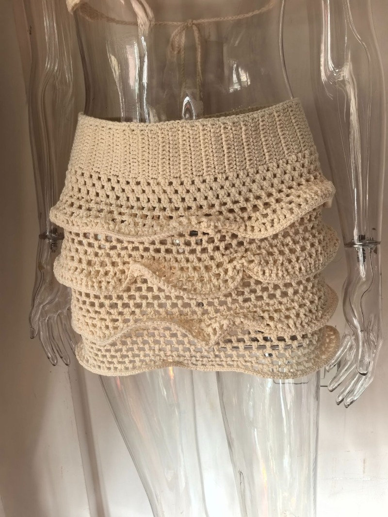 Set 2 potong rajutan tangan wa - Crop Top Crochet ulasan dan harga
