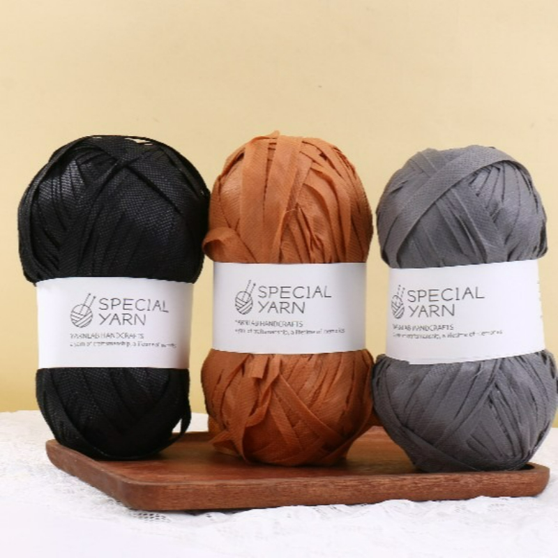 100g/pcs Benang Rafia Pipih un - Crochet Bag Raffia ulasan dan harga