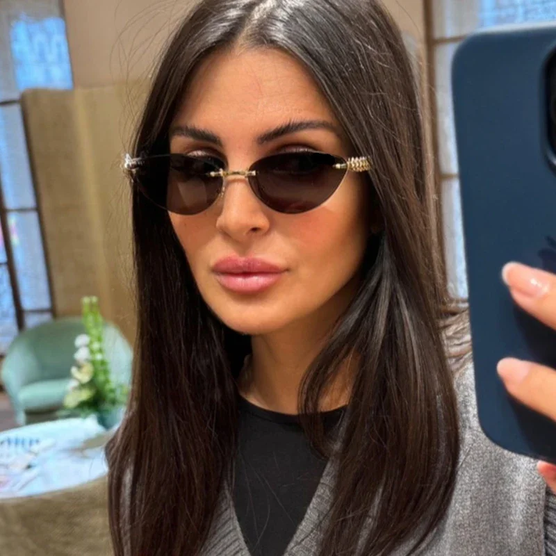 Kacamata Hitam Tanpa Bingkai M - Sunglasses Cat Eye ulasan dan harga
