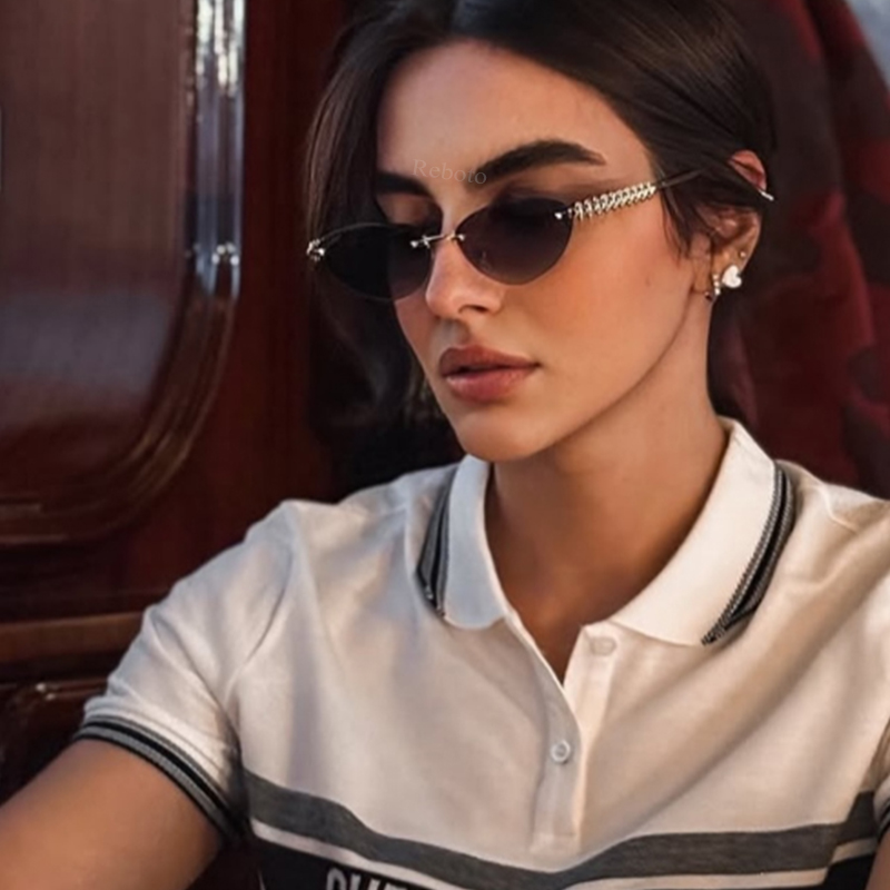 Kacamata Hitam Tanpa Bingkai M - Sunglasses Cat Eye ulasan dan harga