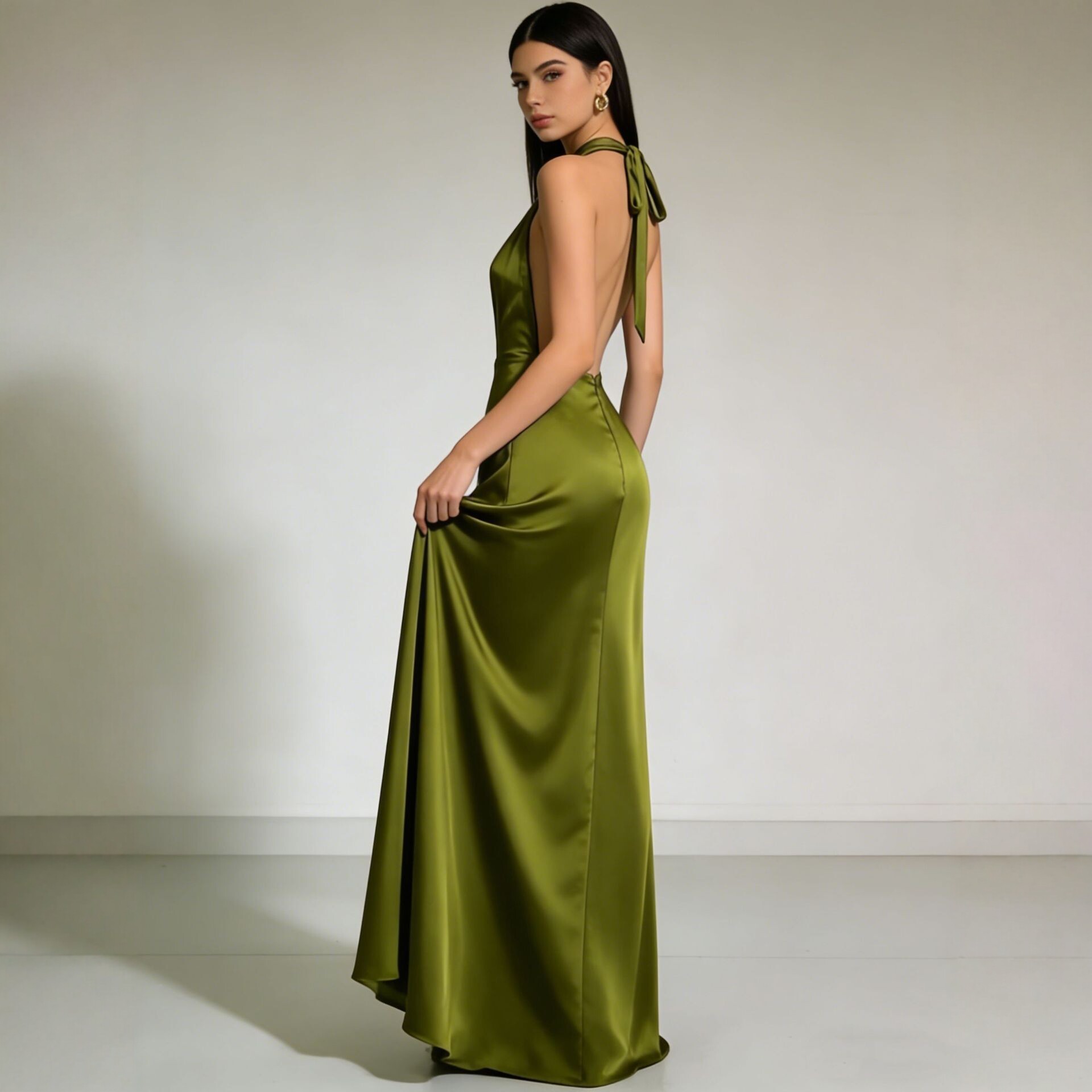Gaun Pesta Elegan 2026 Gaun Ta - Maxi Dress Halter ulasan dan harga