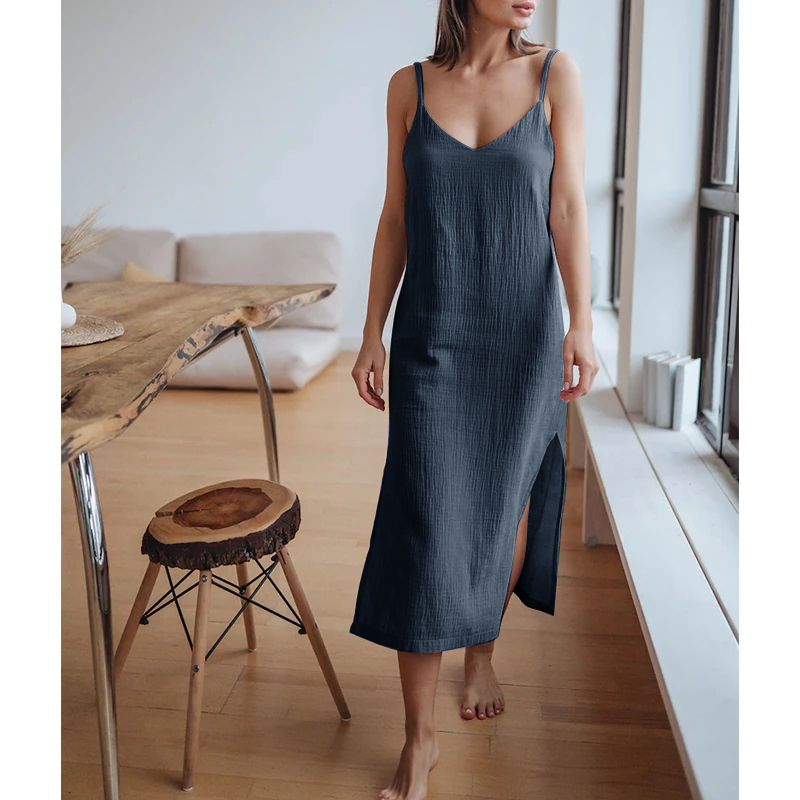 Gaun Wanita Kasa 100% Katun Mu - Linen Dress Wrap ulasan dan harga