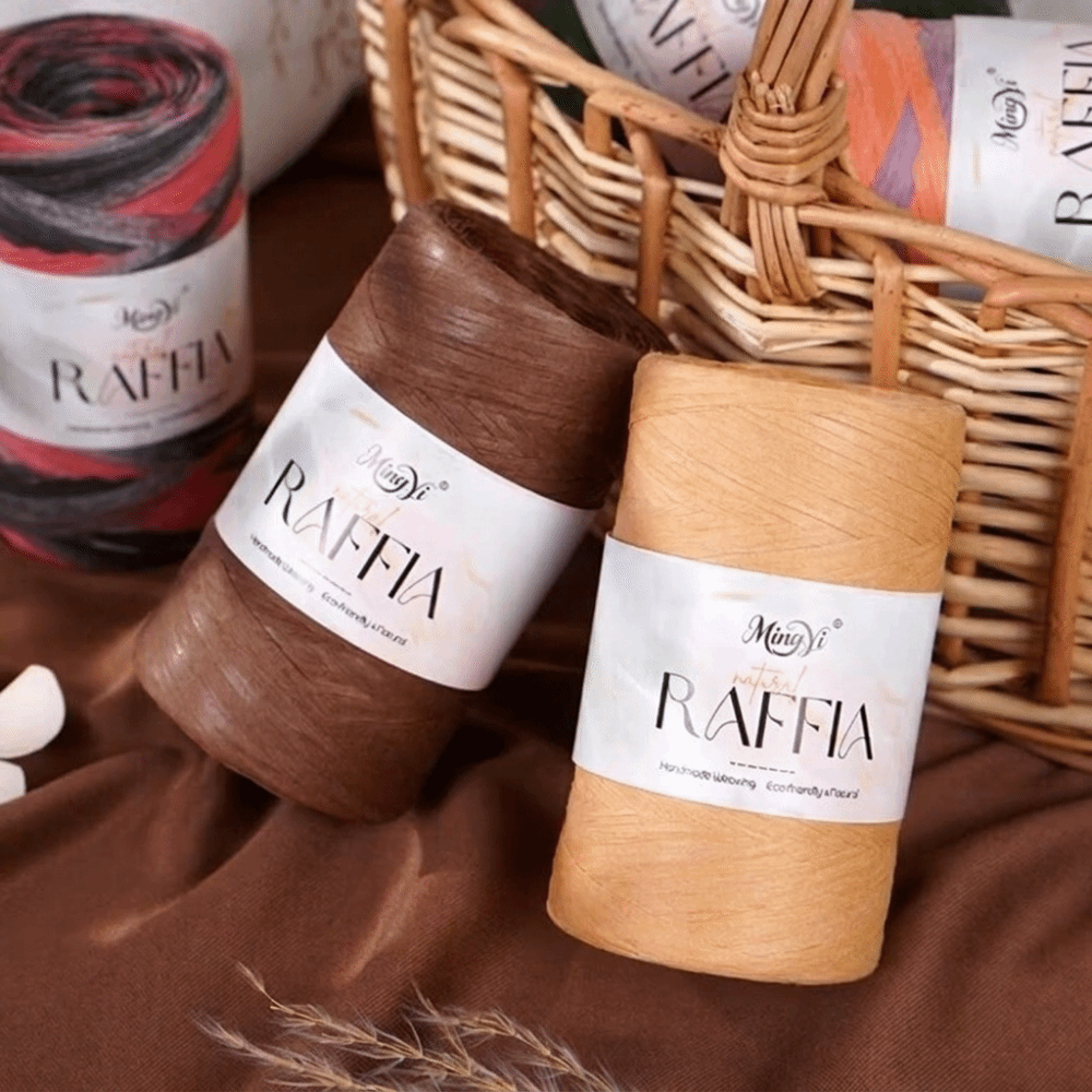 Benang Rafia Multiwarna DIY, T - Crochet Bag Raffia ulasan dan harga