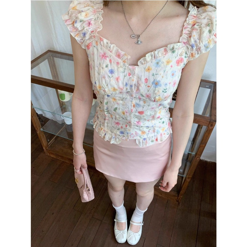 Kimono Pendek Jubah Jaring Tip - Kimono Sheer Floral ulasan dan harga