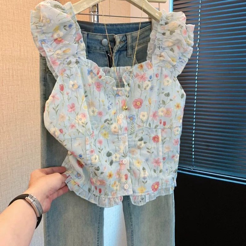 Kimono Pendek Jubah Jaring Tip - Kimono Sheer Floral ulasan dan harga