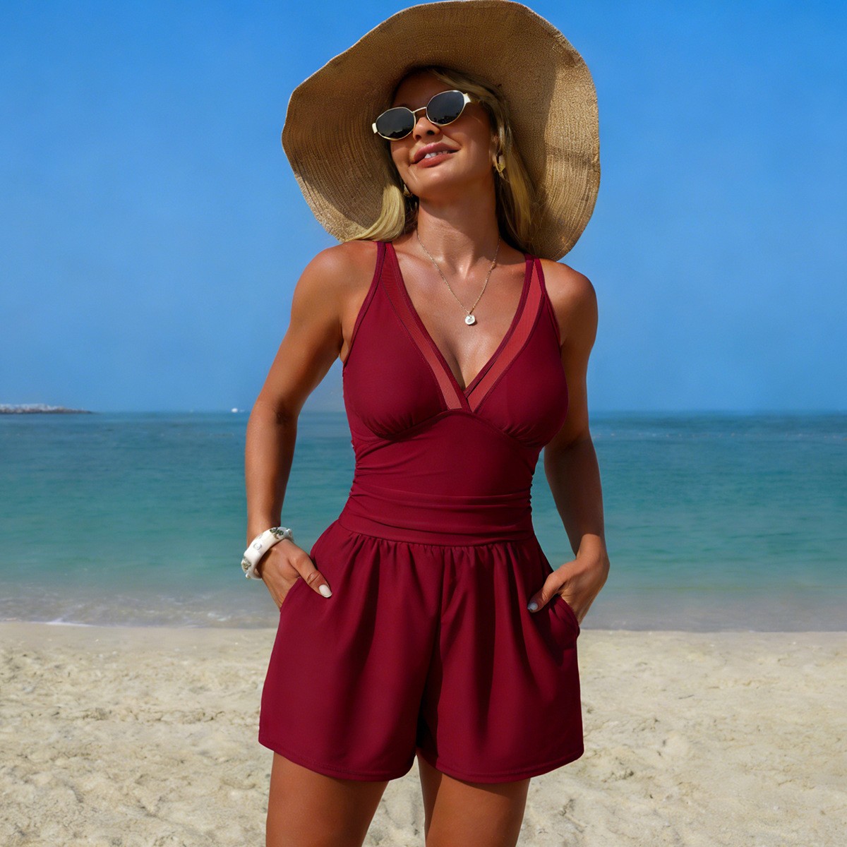 Baju renang hitam polos tanpa  - Swimsuit Bikini Ruched ulasan dan harga