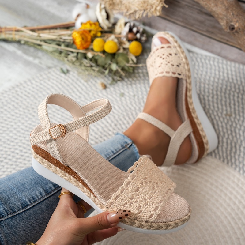 Sandal Wedges Renda Wanita Sep - Wedge Espadrille Women ulasan dan harga