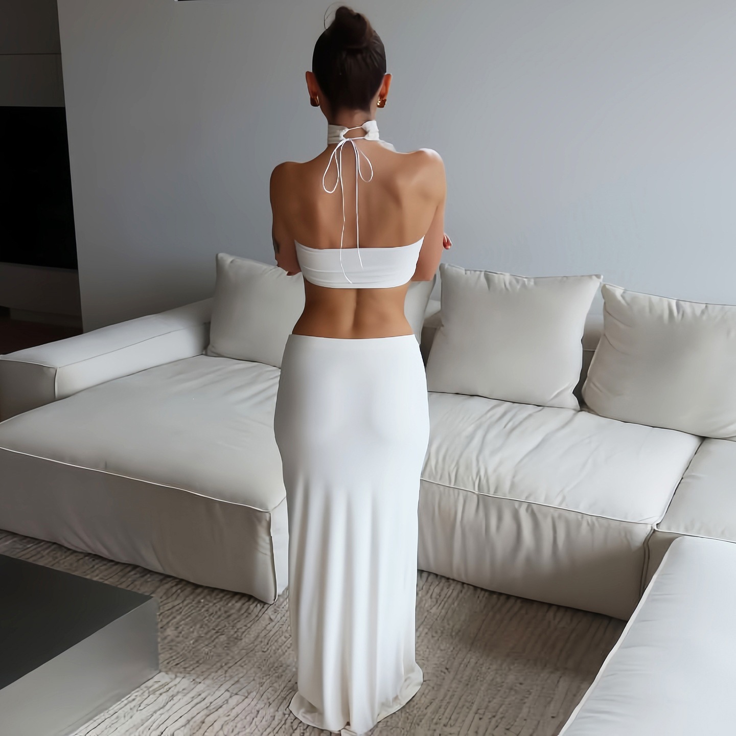 Set Gaun Maxi Mermaid Bodycon  - Maxi Dress Halter ulasan dan harga