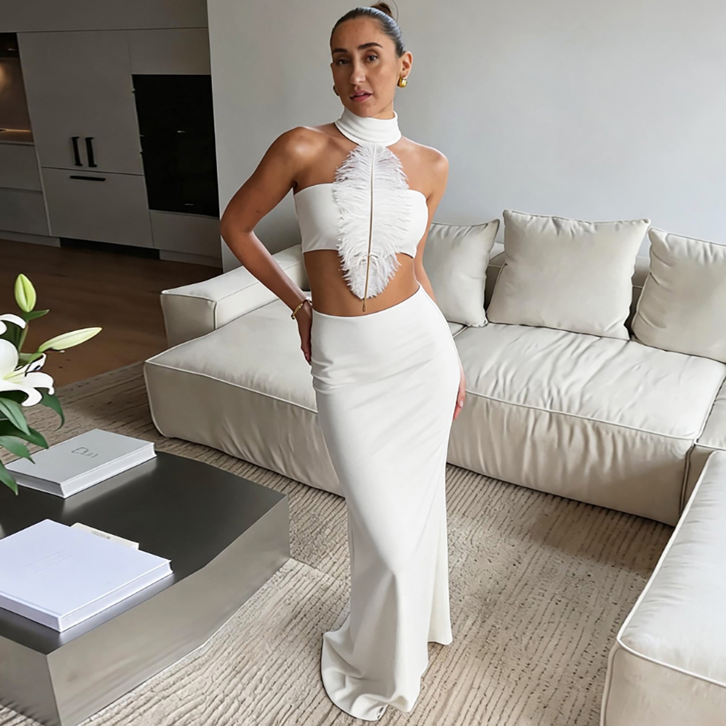Set Gaun Maxi Mermaid Bodycon  - Maxi Dress Halter ulasan dan harga