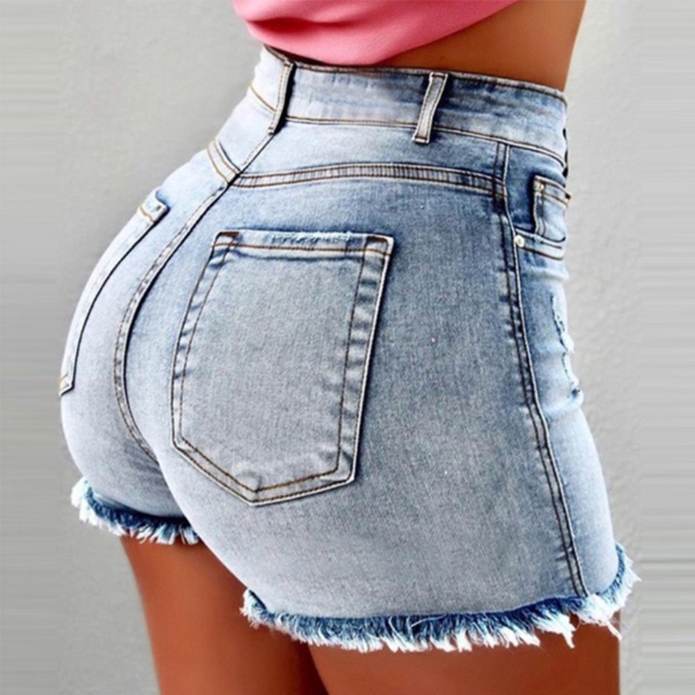 Celana Pendek Denim Wanita Ber - Shorts Denim Frayed ulasan dan harga