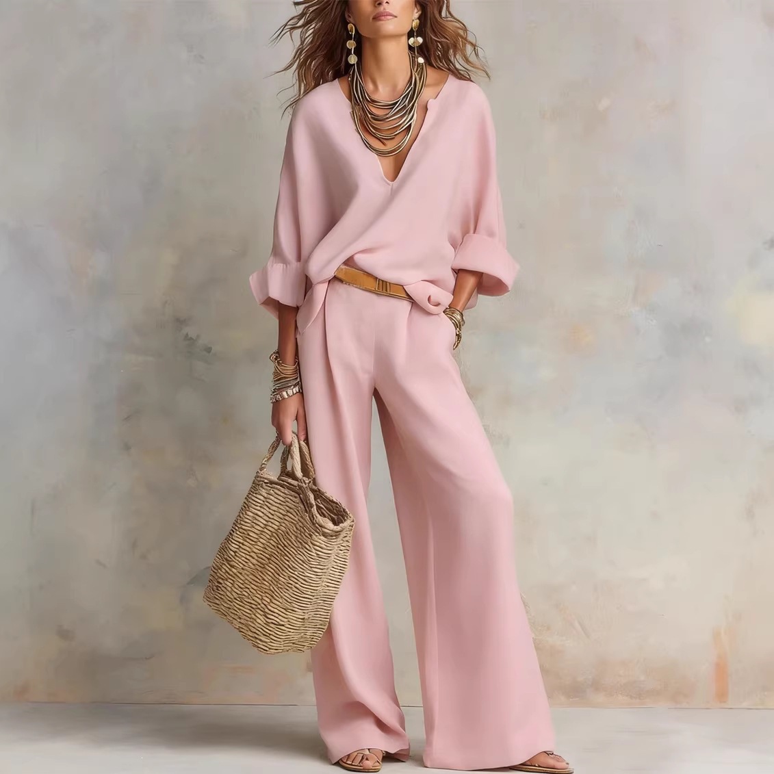 Atasan Wanita Vintage Sederhan - Linen Pant Wide ulasan dan harga