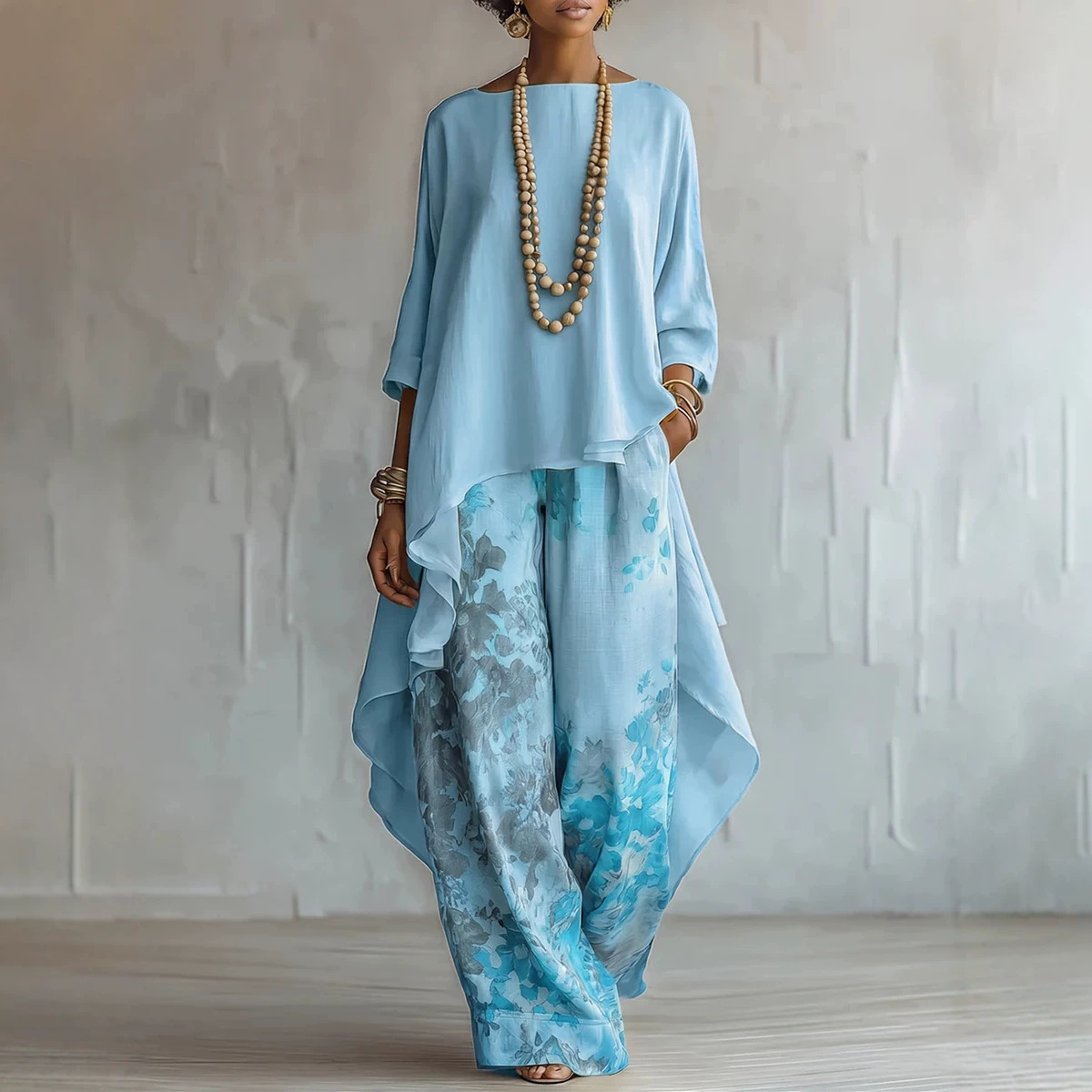 Set Pakaian Linen 2 Potong Wan - Linen Pant Wide ulasan dan harga