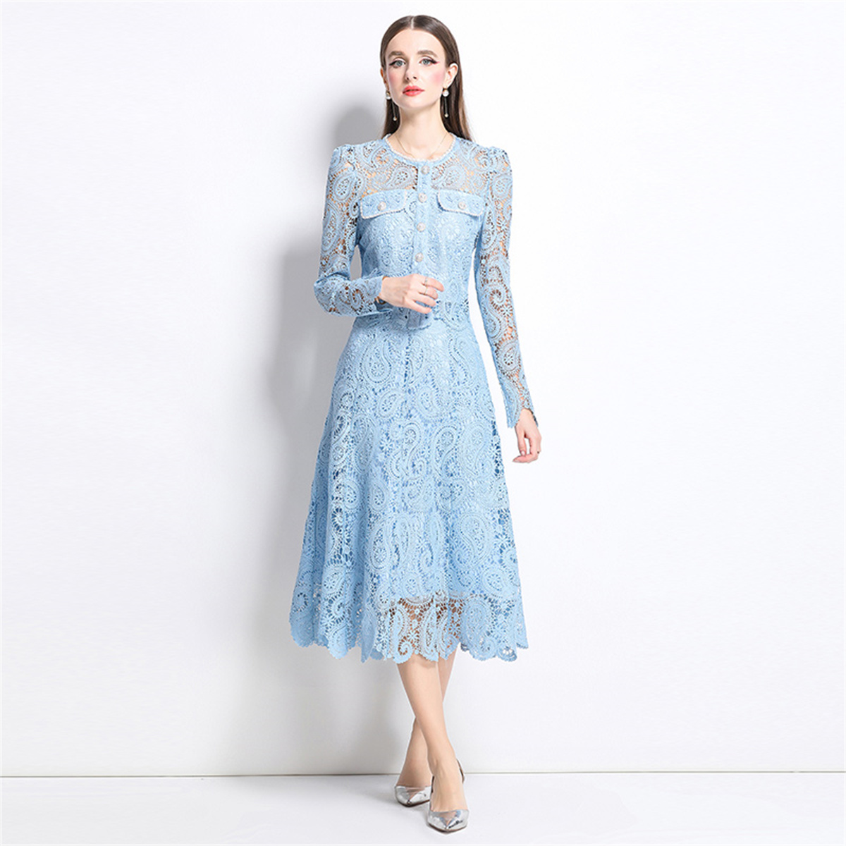 Set Dua Potong Bordir Bunga Re - Midi Skirt Floral ulasan dan harga
