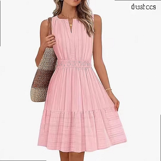 Gaun Wanita Tanpa Lengan Musim - Linen Dress Wrap ulasan dan harga
