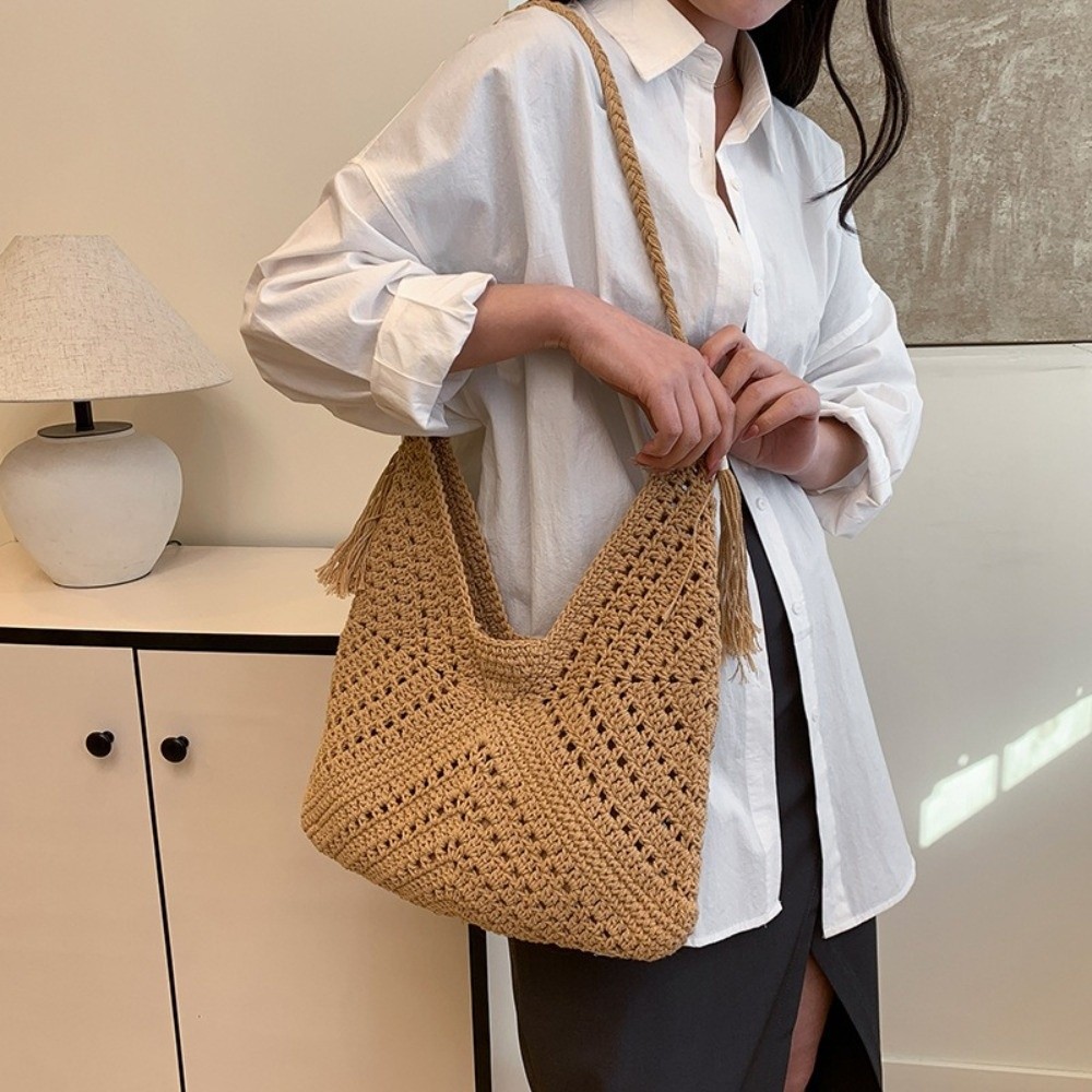 Tas Bahu Rajutan Bohemian Sede - Tote Bag Beach ulasan dan harga