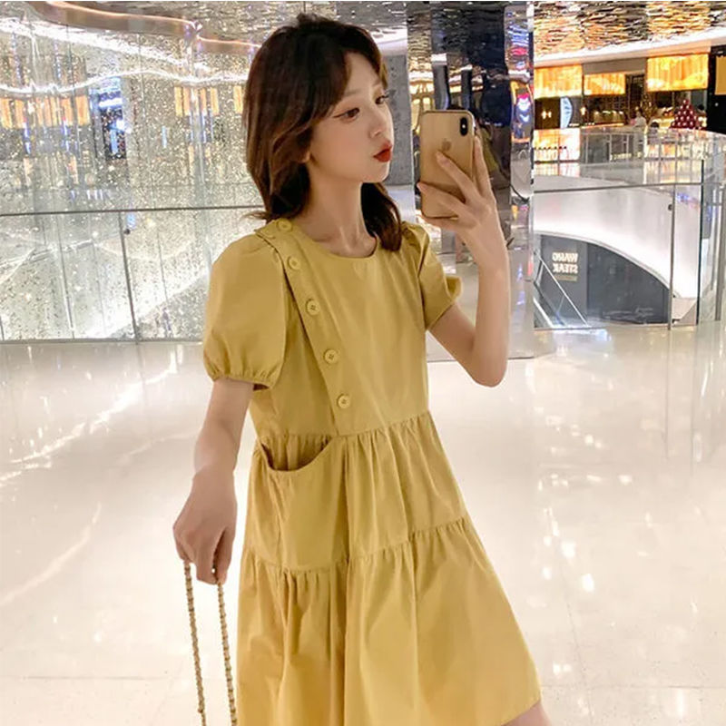 Gaun Prom Tunik Kasual Korea E - Linen Dress Wrap ulasan dan harga