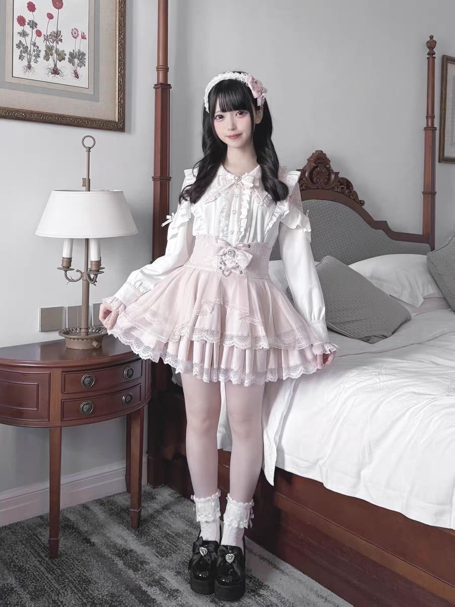 Set Rok Harajuku Kawaii Wanita - Blouse Off Shoulder ulasan dan harga